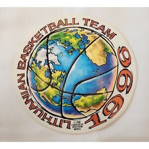 Vintage Grateful Dead Lithuania Basketball Team 1996 Olympic Sticker Liquid Blue